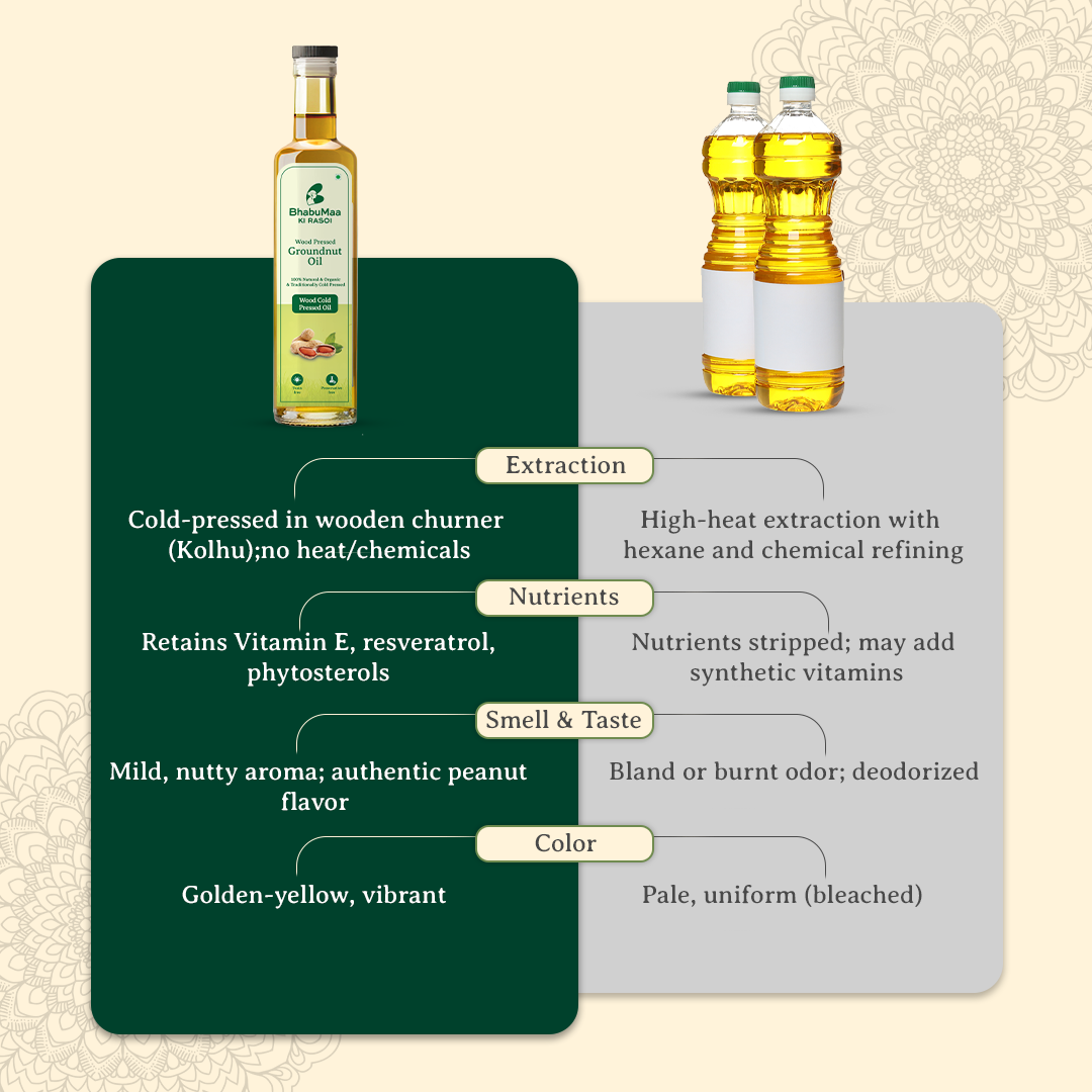 Wood-Pressed Groundnut Oil (Peanut Oil) (1L)